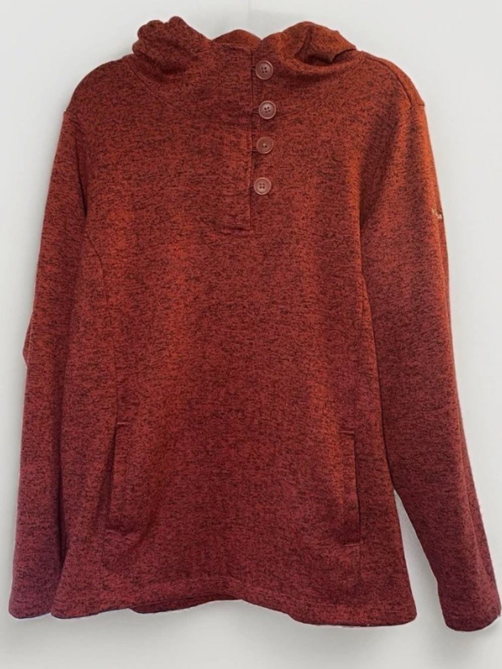Columbia Women’s 2X Hoodie Hooded Pullover Sweatshirt High Neck Fleece Red Thick